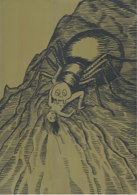 Aleksandra Waliszewska, On the edge, mixed media on cardboard, 25x35 cm, 2010