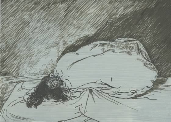 Aleksandra Waliszewska, Possessed, mixed media on cardboard, 25x35 cm, 2010