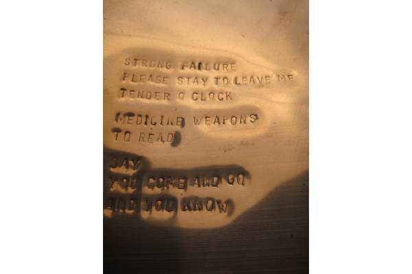 Angela Mewes, Metal Poem, detail, 2009 Angela Mewes, Metal Poem, detail, 2009